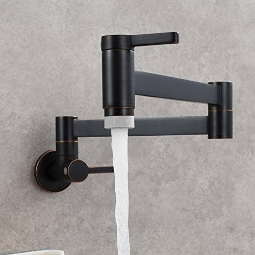 Robinet d'évier de cuisine mural orientable 360 degrés eau froide avec mitigeur