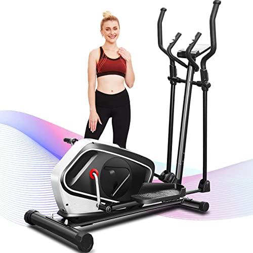 Profun Elliptique Fitness 16 Niveles Résistance Contrôle Electrónico,Contrôle électronique, Affichage LCD, APP Support,Volant de 16 Livres,Charge maximale 390 LB (Noir) 5814
