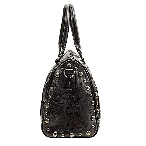 Bolso escolar gótico de mujer con calavera y tachuelas miniatura 3