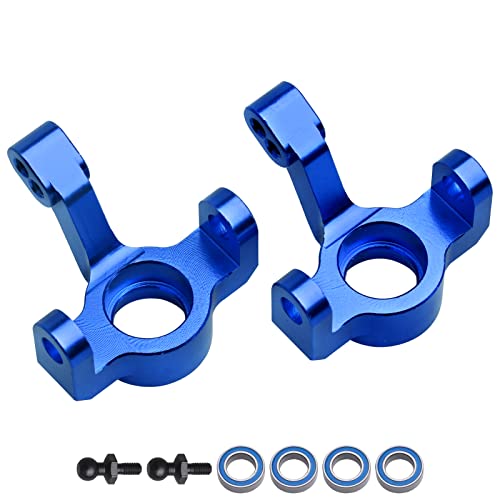 Image of Aluminum Steering Blocks Caster Steering Block Stub Axle Carriers Knuckles Set Upgrades for 1 /18 Traxxas LaTrax Teton Desert Prerunner Rally SST, Replace Parts 7532 7552X (Blue)