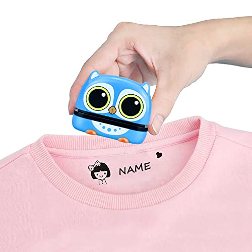 Tampon de nom pour vêtements, tampon de vêtements personnalisé, tampon de nom personnalisé pour bébé, tampon de nom de style dessin animé, tampon de vêtements pour enfants (bleu A) Cover