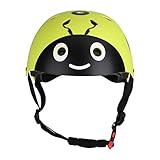 TiaoBug Kinder Fahrradhelm Marienkäfer Ladybug Helmet Skaterhelm Radhelm für Jungen Mädchen Ski Skateboard Scooter Sicherheits und Freiheit garantiert Gelb 48-54cm(Kopfumfang)