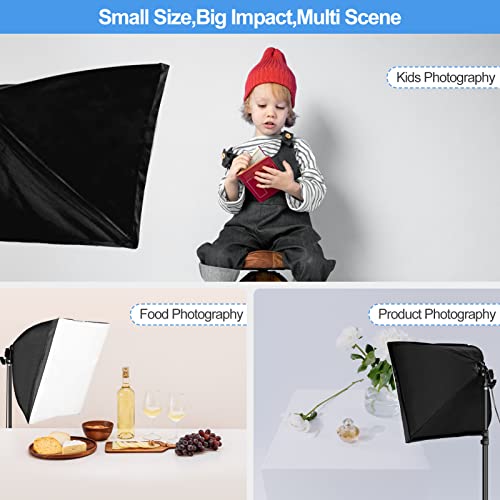 Emart Softbox Lighting Kit,16"X16" Soft Box And 3 Colors Temperature 3000-5500K 85W Led Light Kit With Remote,Professional Softbox Photography Light Kit For Portrait,Video Recording, Filming(1Pack) #TOP6