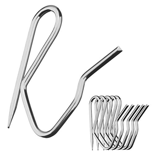 Natuce 100 Pcs de Metal Cortina Ganchos Pasadores-On Cortinas Ganchos para Windows Cortinas, Cortina de Puerta y Cortina de duchain