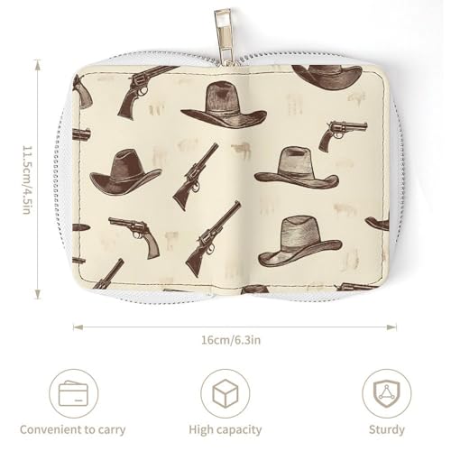Cowboys Hats Guns Small Business Credit Card Holder Wallet with 20 Card Slots Case Coin Purse Pouch3
