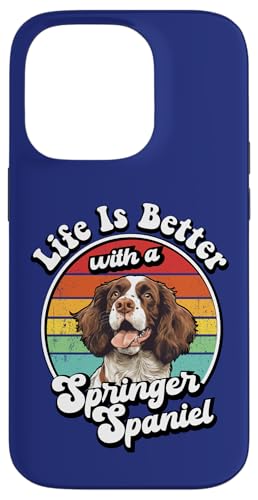 Vintage Retro Life Is Better With A Springer Spaniel Lover �X�}�z�P�[�X iPhone 14 Pro �p