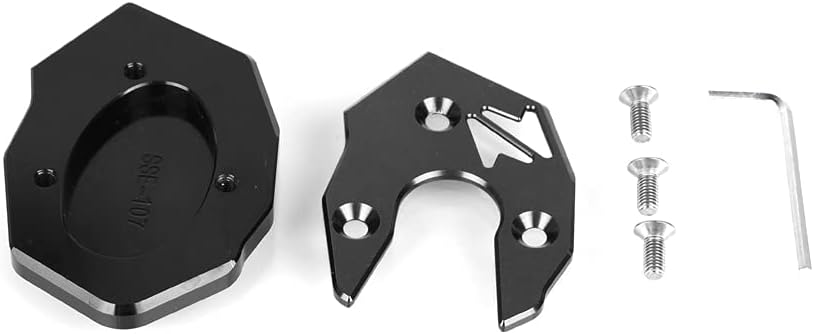 CNC Motorcycle Side Stand Enlarge Kickstand Plate Enlarger Compatible with Z900 Z900RS Z650 Ninja H2 SX 2017-2023 NINJA650 X300 ABS 2016-2023 Z900 SE 2020-2023 Z650RS 2021-2023 (Black)