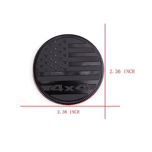 Image of 2Pcs American flag Rated 4 x 4 Metal Car Emblem car Badges Beautiful car Stickers for Motorcycle Bumper Stickers Anywhere Practical Gifts (black)