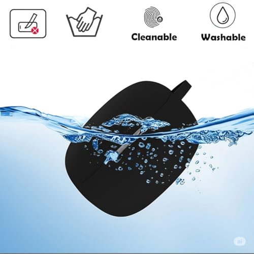 Image of LIRAMARK Silicone Cover Case with Carabiner Compatible with JBL Wave Beam 2 (2024) (Black)
