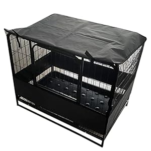 Azatemgo Hundekäfig-Abdeckung für Drahtkäfige 109 x 74 x 76 cm, Oxford 300D, Atmungsaktiv Insektenfest Winddicht (Nur Abdeckung, Grau)