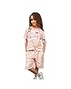 Buongiorno Girls Cotton Blouse & Shorts Set Pink, Casual Summer Outfit with Girl Power Design
