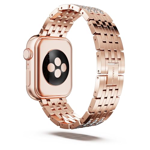Image of Swarovski Sparkling princess strap, For Apple Watch 40mm & 41mm, Rose gold tone, Rose gold-tone finish
