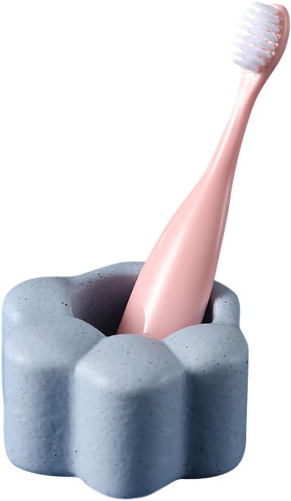 WAYUTO Cat Paw Toothbrush Holder Ceramic Toothpaste Stand Makeup Brush Rack Hollow Single Kids Toothbrush Stand Razor Holder Electric Toothbrush Holder for Bathroom Countertop Home Accessories