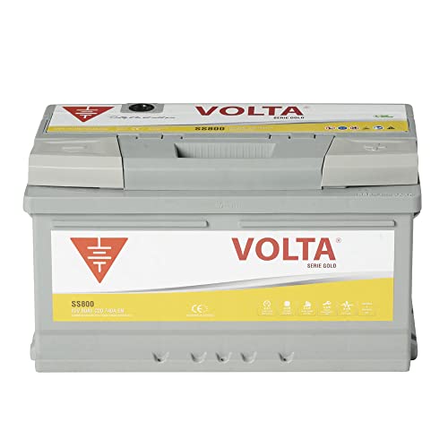 Bateria de Coche VOLTA Gold 80Ah 740A - Borne +Dcha - Medidas Largo 315 x Ancho 175 x Alto 175 mm con 2 años de Garantía - Fabricación Europea.