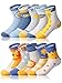 Adorel Chaussettes Basses Socquettes Coton Garçon Lot de 10 Girafe, Lion 28-31 (Taille Fabricant: L)