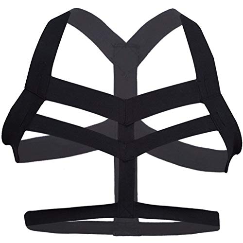 ZUYPSK Männer Brust Harness Body Stretch Harness Nylon Geschirr Dessous Clubwear Herren erotik Unterwäsche (Schwarz)