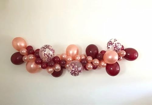 140Pcs Diy Burgundy Garland Balloons Kits With 18/12/10/5Inch Metallic Chrome Balloons For Birthday Party Celebration Graduation Wedding Baby Shower Ceremony Anniversary Balloon Chain. (Burgundy) #TOP3