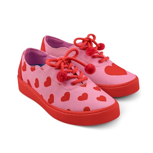 Image of Hot Chocolate Design All-Day Women's Lace-Up Sneakers | Canvas Upper, Cushioned Footbed with Arch Support, Flexible Rubber Outsole, Vegan Construction, Casual Everyday Sneakers