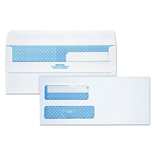Quality Park #9 SFI Double Window Envelopes, Redi-Seal, White Wove, 250 per Pack, (24519)