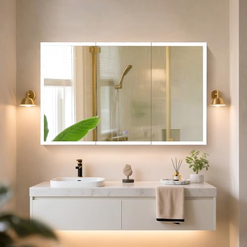 pidock Medicine Cabinet Mirror with LED Lights 48