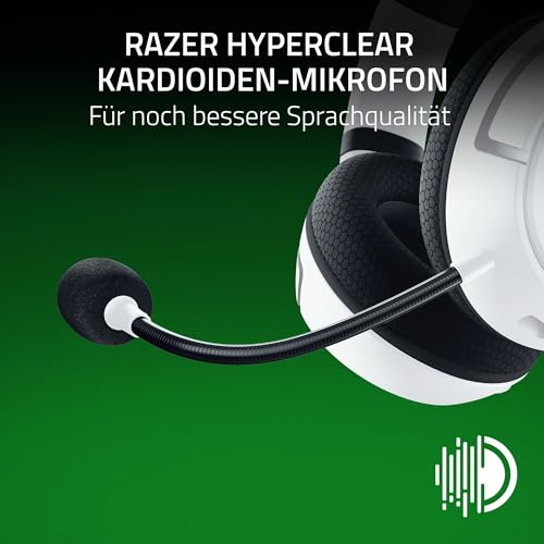 Razer Kaira HyperSpeed - Kabelloses Multiplattform-Gaming-Headset f&uuml;r Xbox (HyperSpeed Wireless, Triforce 50-mm-Treiber, HyperClear Kardioiden-Mik, FlowKnit Memory Foam Ohrpolster) Wei&szlig;