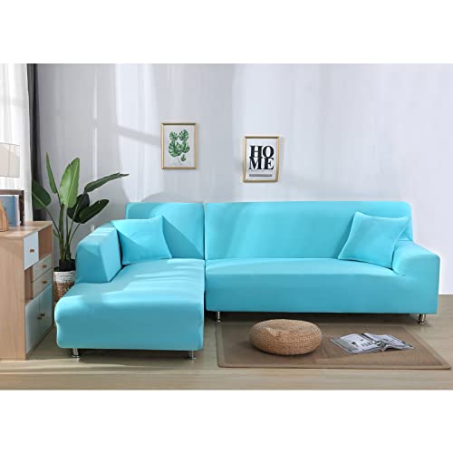Housse canapé extensible 4 places jaune lavable et douce - 2
