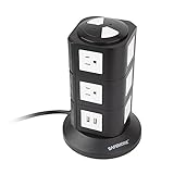 Safemore 10-Outlet 4-USB Surge Protector Power Strip Power Socket Strip 6.5ft Cord (Black)