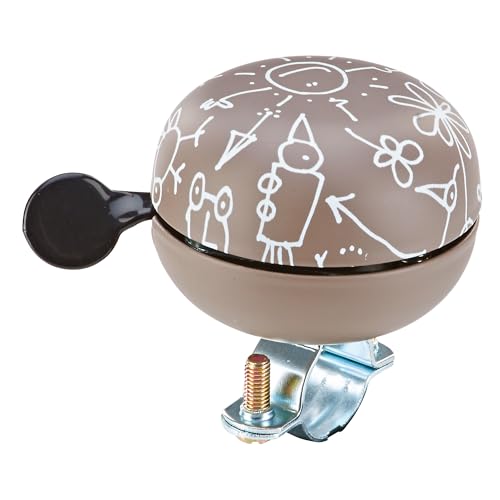 Prophete Ding Dong Fahrradglocke 60 mm Durchmesser mit Lenkerhaltung Aluminium Design-Motiv Nostalgieglocke Passend für alle gängigen Lenker