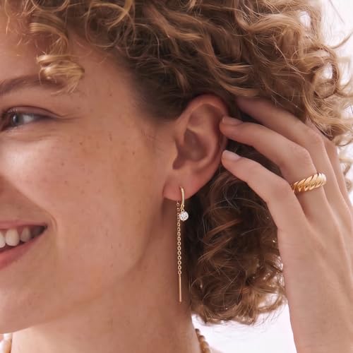 Pendientes largos de plata SLUYNZ un regalo inolvidable para niñas 2