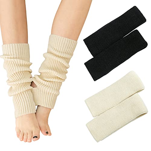 PHOGARY Knitted Yoga Socks Leg Warmers Women Warm Knit Crochet Boot Cuffs Boot Topper Socks for Yoga Dancing Exercising Gym