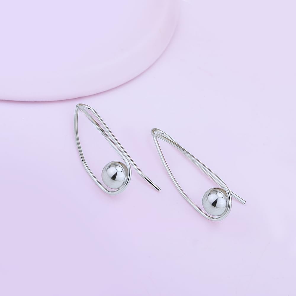Vanbelle Sterling Silver Jewelry - Rhodium Plated with 925 Stamp - Tear Drop Earring - Elegant handcrafted Earring for Women