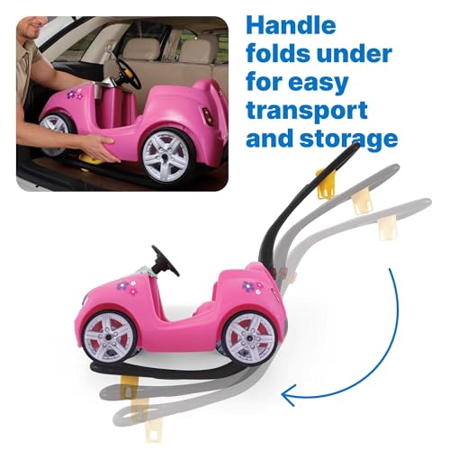 Image of Step2 Whisper Ride II Kids Push Cars, Ride On Car, Seat Belt, Horn, Toddlers Ages 1.5 - 4 Years Old, Max Weight 50 lbs., Quick Storage, Stroller Substitute, Pink