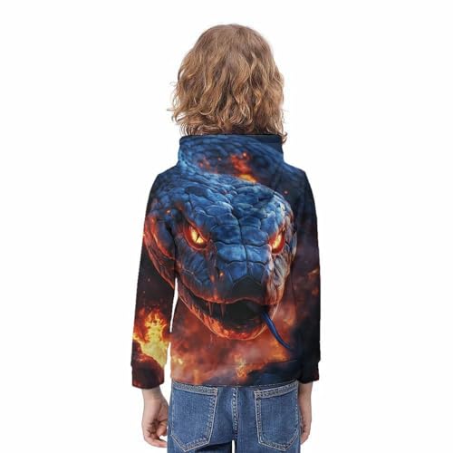 Sweat à capuche serpent 3D : le pull-over résistant pour ado de 11 à 13 ans