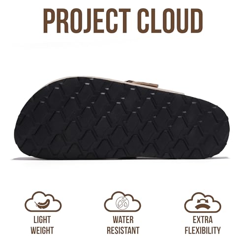Image of Project Cloud 100% Genuine Leather Footbed Clogs for Women - Memory Foam Arch Support Slippers for Women - Trendy Slip-ons Women's Mules & Clogs Sandals