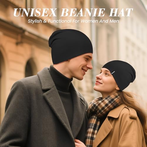 Cuyankin Mütze Damen Herren, Slouch Beanie Mütze aus Baumwolle, Leicht & Atmungsaktiv Dünne Mütze, Weich Doppellagig Longbeanie Perfekt für alle Jahreszeiten