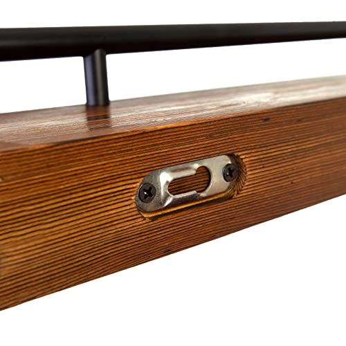 Ripple Creek Floating Shelf Spice Rack - Multipurpose Pantry, Kitchen & Bathroom Wall Mounted Organizer For Spices, Essential Oils - Rustic Wood Hanging Shelving For Home - Solid Pine #TOP6