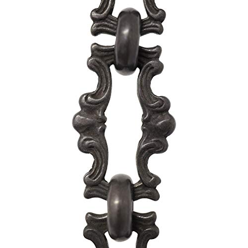 Image of RCH Hardware CH-02-OBB-3 Decorative Oil Bronzed Black Solid Brass Chain for Hanging, Lighting - Motif Welded Links (3 ft /1 Yard)
