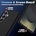 3 in 1 for Samsung Galaxy s25 5G Phone case with Tempered Glass Screen Protector +Camera Lens Protector,fit Samsung s25 5G Phone case,Silicone Durable Armor for Samsung Galaxy s25 5G case (Deep Black)