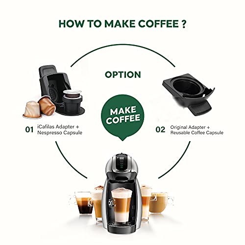i Cafilas Conversor de cápsulas de café reutilizáveis para cápsulas de café expresso original compat