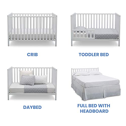 Delta Children Heartland 4in1 Convertible Crib, Bianca White + Delta