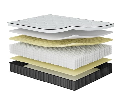 Zinus Materac kieszeniowy, Memory Foam, biały, 90 x 190 cm
