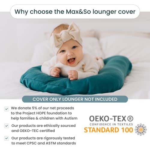 Max&So Baby Lounger Cover For Newborn - Infant Lounger & Baby Nest Loungers Pillow Cover With Removable, Soft Snug-Fitting Design - Baby Lounger Slipcover - Jade - Cover Only #TOP1