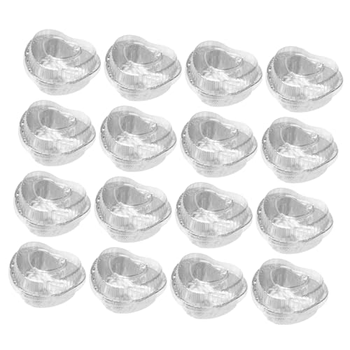 UTHCLO 20pcs Disposable Aluminum Foil Bowls Heart-shaped Containers Oven Safe Ideal for Home Bbq Wedding