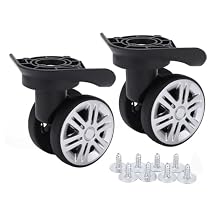 Luggage Wheels, Silent Replacement Suitcase Wheels with 8 Screws Double Row Design for Travelers Business Professionals Daily Commuting Travel Work Home use