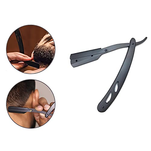 1 Piece Matte Black Cut Throat Razor Professional Stainless Steel Single Blade Mustache And Beard Shaving Razor For Mens #TOP6