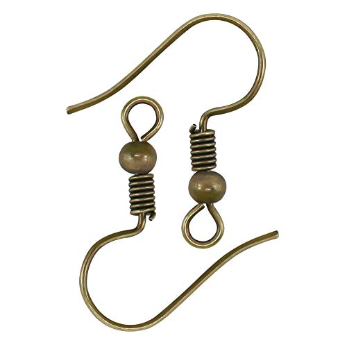 Toaob 100Pcs Earring Hooks Hypo Allergenic French Ear Wires With Ball And Coil 18Mm Antique Bronze Fish Hook Earrings Making Supplies Jewelry Findings #TOP3