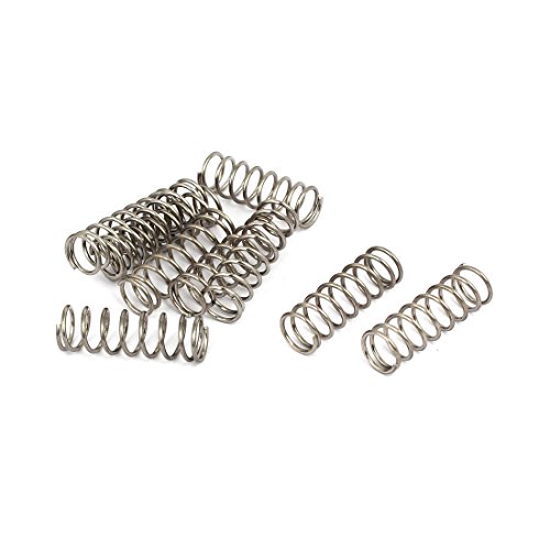 sourcing map 10x 304 Edelstahl Druckfedern Silberton 1mmx10mmx30mm