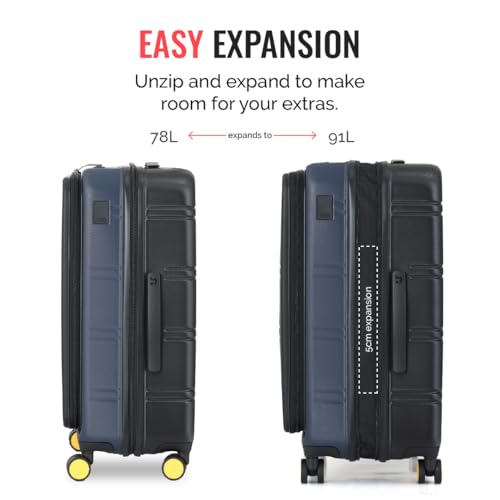 Image of Urban Jungle by Safari Hold-All Premium Top-Open Trolley Bag Set of 2, Cabin & Medium Luggage, Hardside Polycarbonate Suitcase with 8 Silent Wheels and TSA Lock (Navy)