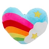 STOBOK Rainbow Plush Heart Pillow Christmas Decorations Throw Pillows Heart Shaped Cushion Toys with