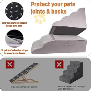 30-Inches-6-Steps-Dog-Stairs-Pet-Stairs-for-Tall-Bed-30-36-Inches-Dog-Stairs-for-Small-DogsCats-Older-Injured-Pets-30D-Density-Foam-Pet-Ramp-Non-Slip - Cucciolini Doodles   30-Inches-6-Steps-Dog-Stairs-Pet-Stairs-for-Tall-Bed-30-36-Inches-Dog-Stairs-for-Small-DogsCats-Older-Injured-Pets-30D-Density-Foam-Pet-Ramp-Non-Slip